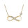 Silber 925 Infinity Unendlichkeit Halskette Volldiamant Kette Geschenk Gelbgold