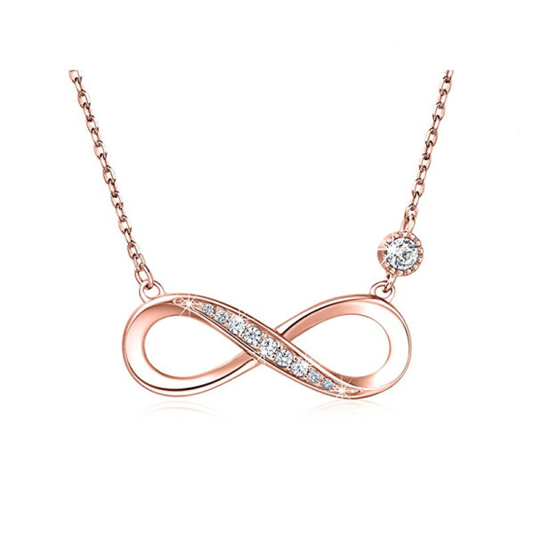 Silber 925 Infinity Unendlichkeit Halskette Volldiamant Kette Geschenk Rosegold