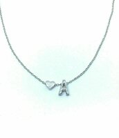 Damen Halskette Namenskette mit Buchstaben (A-Z) Herz Geschenk Damenhalskette