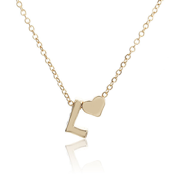 Damen Halskette Namenskette mit Buchstaben (A-Z) Herz Geschenk Damenhalskette Gold L