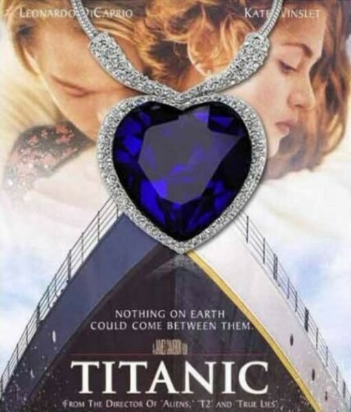 Titanic Halskette Herz des Ozeans Kette + Anh&auml;nger Mit Kristall Collier Halskette Strass