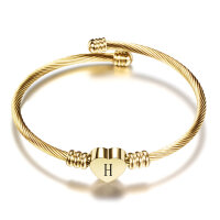 Armband Armreif Vergoldet Buchstabe (A-Z) Gold H