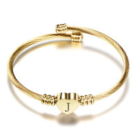 Armband Armreif Vergoldet Buchstabe (A-Z) Gold J