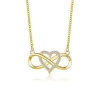 Halskette Unendlichkeitszeichen Infinity Herz mit Kristall