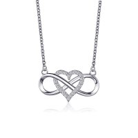 Halskette Unendlichkeitszeichen Infinity Herz mit...