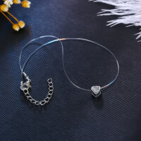 Halskette mit Herz Anh&auml;nger in Zirkon Silber