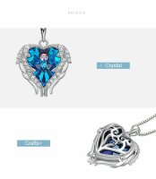 SWAROVSKI Halskette Collier Anh&auml;nger Schutzengel Fl&uuml;gel f&uuml;r Damen Frauen in Blau