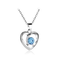 Halskette Herz mit Kristall Blau