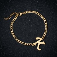 Armband Personalisiert A-Z Edelstahl Buchstaben Freundin Damen Geburtstag Gold-K