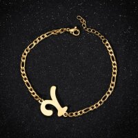 Armband Personalisiert A-Z Edelstahl Buchstaben Freundin Damen Geburtstag Gold-Y