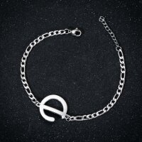 Armband Personalisiert A-Z Edelstahl Buchstaben Freundin Damen Geburtstag Silber-D
