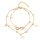 Damen Fu&szlig;kette Doppelperle Gold Unendlich Doppelkette Fusskette Armband Infinity