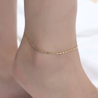 Damen Fu&szlig;kette Gold Klassisch Fusskette Armband Infinity Gold
